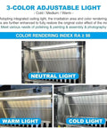 3-Color Adjustable Light panel demonstrating Neutral, Warm, and Cold light settings for Rock Solid Waterfall Airbrush Spray Booth.