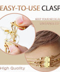Layering Necklace Clasp That Keeps Your Chains From Tangling, Magnetic Connector In 18K Gold And Silver Tone, Easy On Off