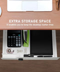 Sleek Under Desk Drawer With Biometric Fingerprint Lock Smooth Metal Slide Tray No Key Hassle Secret Stash For Laptops Paper Everyday Carry In Crisp White, showing organized items inside.