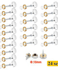 Real Deal Mirror Finish Screw Caps For 24 Sets 10 Mm Decorative Stainless Steel Furniture Nails With Grip Tough Rubber Liners For Heavy Duty Tables And Closet Hardware Projects In Classic Silver arranged in a grid with washers.