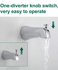 All In One Shower Faucet Set With Tub Spout And Chrome Trim Kit Pressure Balanced Valve Dual Function 5 Spray Touch Clean Handheld Shower Head Polished Chrome Finish tub spout with diverter knob