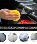 Person using All In One Car Scratch Remover Wax Kit With Wiping Sponge For Deep Scratches On All Vehicle Paints 2026 Edition Polishing Wax Duo