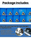 11ER A60 External Threading Carbide Inserts Pack For Steel, 60 Degree Right Hand Turning Inserts in blue packaging, 10 Pieces