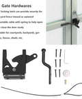Heavy Gauge Iron Fence Lock With Self Locking Gate Latch And Adjustable Pull Cable Locks Dead Tight Backyard Security Gear components.