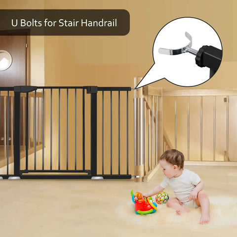 Extra Wide Baby Gate For Stairs And Doorways Fits 29.93 To 51.5 Inches 30 Inches High Auto Close Walk Through Safety Gate