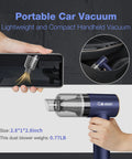 4 In 1 Cordless Car Vacuum Cleaner, Mini Handheld 12000Pa Suction, showing compact design, 120W high power, rechargeable.