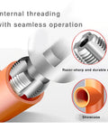 Internal threading detail of Gcoujrl Dual-Function Pipe Threading Tool Kit For PVC Pipes With Screw Extractor And Sealant Tape Electric Drill Compatible Essential Plumbing HVAC Gear For Tough DIY Projects 1/2 Plus 3/4 Inch.