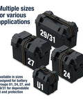 Rock Solid Battery Storage Box With Heavy Duty Mounting Strap Built Tough As Nails For Marine And RV Use fits various sizes including Group 27.