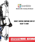 Dragon X7 Ready To Hunt Compound Bow Kit For Adults displayed with arrows and accessories, black color.