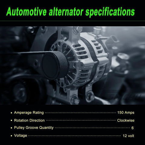 Alternator Replacement For Chevy Silverado 2015-2019, Express 2021-2023, Suburban Tahoe 2015-2020, 150A, clockwise