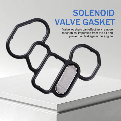 Solenoid valve gasket black rubber with integrated metal mesh