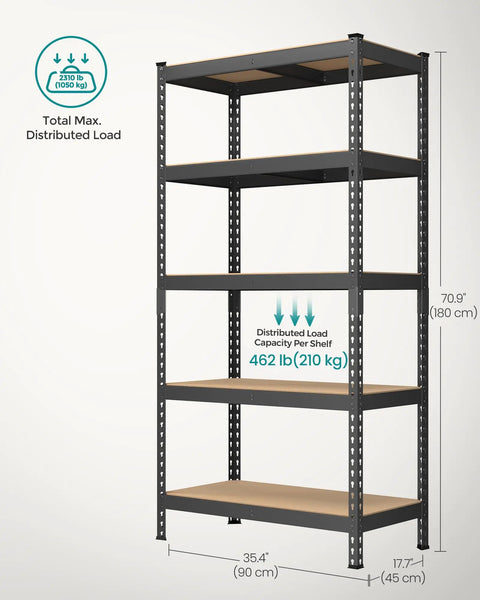 Rock Solid Steel Shelving Rack Set Of Two With Five Adjustable Levels Zero Fuss Boltless Setup Holds Heavy Loads Up To 462 Pounds Per Tier Built Tough Garage And Workshop Organizer
