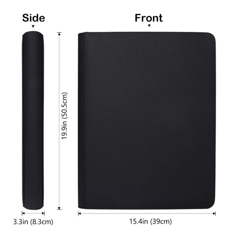 16 Pocket Top Loader Binder That Holds 704 Top Loaders With Side Loading Album dimensions; black cover, water resistant
