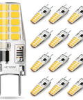 12 Pack G8 LED Bulbs Dimmable 120V T4 20W Warm White 3000K Under Cabinet Lighting For Home, Energy Efficient With Low Heat