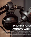 DT 770 Studio 80 Ohm Closed Back Over Ear Wired Studio Headphones For Home Recording And Podcast Monitoring shown in studio setup