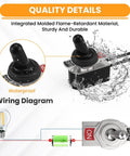 4 Pack Beefy Heavy Duty SPST Toggle Switch Kit With 5.1 Inch Cable, 6A At 125V And 3A At 250V, Metal Body Latching On Off Toggle With Waterproof Boot Cap