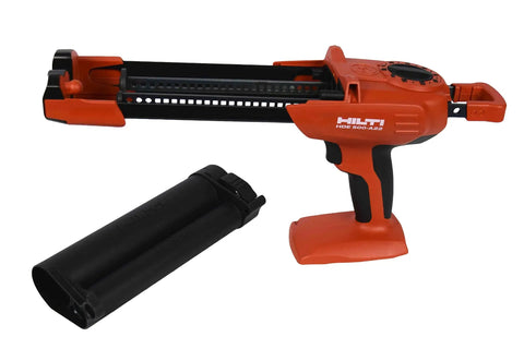 Cordless Adhesive Mortar Dispenser With 22V Battery, Pro Grade Dose Control, Quick Clean Grout And Mortar Application, Works In Cold Temps, Heavy Duty Masonry Tool For Pros, HDE 500 A22 with detachable black canister.