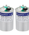 2 Pack Dual Run Start Capacitors 40 Plus 5 MFD 370 to 440V CBB65 For Air Conditioner Fan Motor Heat Pump Condenser UL Listed