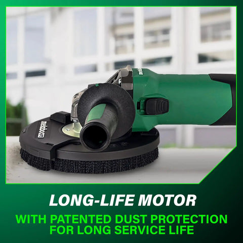 Heavy Duty Concrete Renovation Grinder Kit With 14.5 Amp High Torque Motor, 5 Inch Sanding And Coating Removal Power