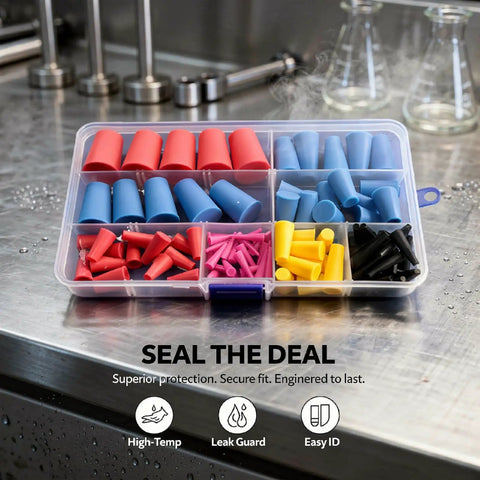 Check Out This Totally Awesome 110 Piece Silicone Rubber Tapered Plugs Kit Featuring Assorted Colorful Hole Plugs Perfect For Electroplating Painting Jobs Plus Includes Durable Heat Tolerant Stoppers And A Handy Storage Case For All Your Multi Size Needs. Colorful silicone tapered plugs kit in storage case, assorted sizes for painting and electroplating
