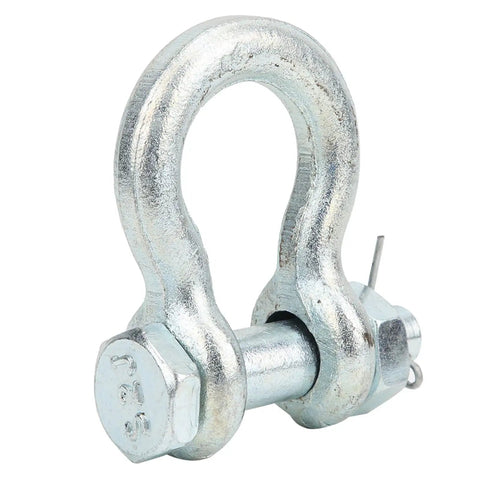 Heavy Duty Bow Anchor Shackle For Ship Lifting 2T To 6.5T Galvanized Alloy Steel Hardware Tool With Nut close-up view.