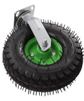 10 Inch Heavy Duty Pneumatic Caster featuring smooth cruising black rubber air tire and galvanized mount for heavy loads.