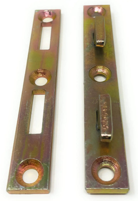 Four Pack Bed Rail Fasteners and Brackets Heavy Duty Bed Frame Hardware for a Solid No Fuss Sleep Setup, metal connectors.