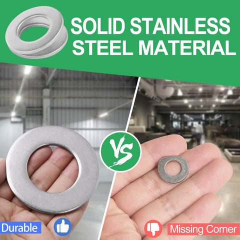 One And A Half Inch Stainless Steel Flat Washers With Three Inch Outside Diameter Made From 304 Stainless Steel in hand