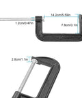 Heavy Duty 6 Inch C Clamp Set Built Tough For Woodworking Welding And Building Projects With 3 Inch Throat Depth And Rust Resistant Coated Iron C Clamps For Real World Jobs, measurements shown