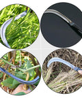 Ergonomic Grip Weeding And Harvesting Tool Scythe For Gardening And Lawn Care With Manganese Rustproof Blades in use outdoors