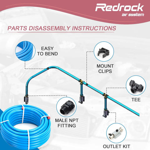 Three Quarter Inch Shop Air Line Kit 200 Foot No Fuss Leak Proof Piping For Garage Or Shop Easy To Install Air Hose System