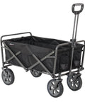Collapsible Folding Outdoor Utility Wagon With Large Capacity And Easy Setup, Heavy Duty Foldable Wagon For Camping, Beach, Groceries, And Yard Work, Grab And Go Convenience With Carry Case, Black