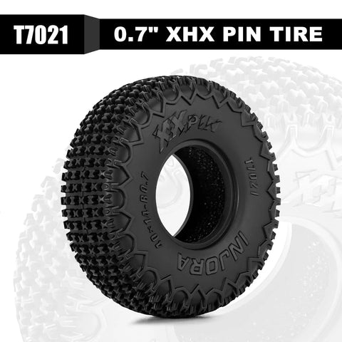 XHX 0.7 Inch Pin Tires 40x14mm For 1 To 30 Scale Axial SCX30 RC Car With Soft Sticky S5 Compound And Silicone Rubber Inserts TI07 40 14 High Traction Beadlock Ready All Weather Grip