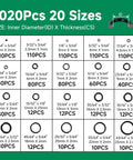 Huge 1020 Piece O Ring Kit With 20 Sizes Nitrile Rubber Assortment For Automotive Plumbing Mechanical And Home Maintenance 1 To 25 Mm Inner Diameter Great For Seals Hoses And Repairs, size chart