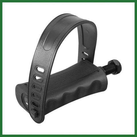Non Slip Exercise Bike Pedals With Straps, One Half Inch Spindle, 12.7mm Spindle Replacement Pedals in black, side view