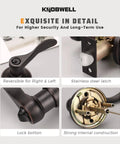 10 Pack Exterior Door Handle Lockset With Keyed Alike And Combo Keys In Oil Rubbed Bronze Vintage Bronze Exterior Door Lever Front Doorknob For No Fuss DIY Installation And Secure Front Entry, showcasing reversible design and details