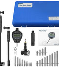 ALLmeter dial bore gauge set with 0.7–6 in range, 0.0005 in graduations, 23 anvils and blue case