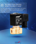 One Eighth Inch NPT Solenoid Valve 110V AC Brass Body Normally Closed 0 To 232 PSI Multi Purpose Control Valve For Water Air And Gas