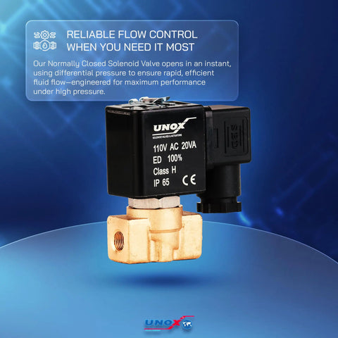 One Eighth Inch NPT Solenoid Valve 110V AC Brass Body Normally Closed 0 To 232 PSI Multi Purpose Control Valve For Water Air And Gas