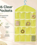 Smooth Over Door Shoe Hanging Storage Bag With Sixteen Clear Pockets For Fast Closet Setup showcasing 16 transparent pockets.