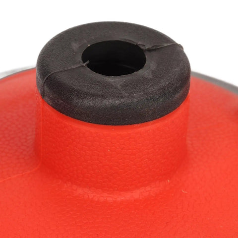 Close-up of Pro Grade Adjustable Kettlebell Handle With Ergonomic Grip For Weight Plate Training, highlighting rubber material.