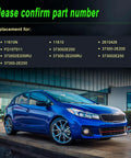 Blue car parked under building with text noting part numbers for Beefed Up Alternator Replacement For Hyundai Elantra 2011 2017 1.8L And Forte 2014 2016 2.0L L4 Models Soul Elantra GT Coupe 2013 2017 Direct Fit With 11610 373002E200 2610428 Easy Install And Reliable Charging