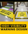 Built Tough Industrial Caution Tape For Warehouse Floors That Crush Resists Forklifts And Waterproof Construction While Delivering Long Haul Safety Strips For Factories And Parking Lots Daily in high visibility yellow with black stripes marking clear areas.