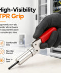 Close-up of Heavy Duty Plunger Tool Optimized Specifically For Number Six Barrel Fasteners With Rock Solid Zero Point One Five Eight Inch Opening And Premium High Carbon Steel Structure Featuring Slip Free Handle For Serious Workshop Hustle in ergonomic grip.