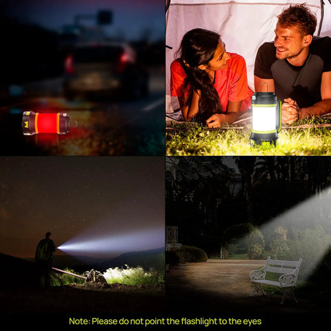 Rechargeable Camping Lantern And Flashlight With 6 Modes, 3000mAh Battery, IPX4 Waterproof, USB Cable Included, Your Outdoor Night Sidekick