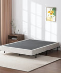 Heavy Duty Queen Box Spring 7 Inch Metal Frame Mattress Foundation Bed Base Built Tough for rock solid support in bright room.