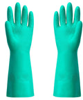 Top Tier Chemical Resistant Nitrile Gloves Medium Single Pair for harsh solvents with diamond grip and flexibility.