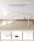 Kickstart Your Home Office Upgrades With Killer Electric L Shaped Standing Desk 63 By 55 Inches showing dimensions and features.