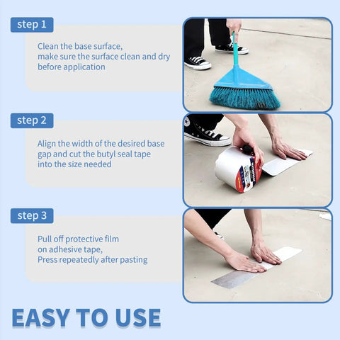 Tough As Nails Heavy Duty Aluminum Foil Butyl Tape With Adhesive, 12 Inch Wide By 32.8 Feet Long, application instructions steps