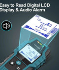 Skip The Guesswork With This Heavy Duty Wall Scanner And Electronic Stud Finder Auto Calibrating With A Crisp LCD Screen showing an easy-to-read display.